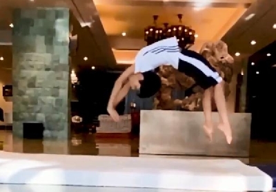 Shilpa Shetty Kundra's son Viaan aces the backflip in new post.