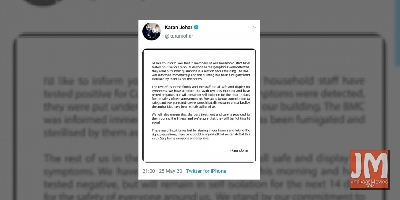 Karan Johar on self-isolation after two household staff test COVID-19 positive