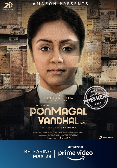 Jyotika glad to play strong female character in 'Ponmagal Vandhal'.