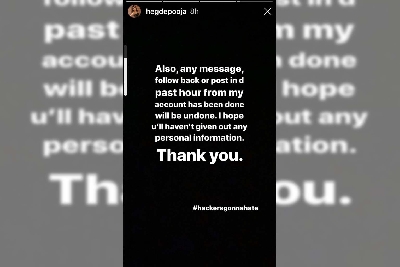 Pooja Hegde's Instagram profile hacked, now restored.