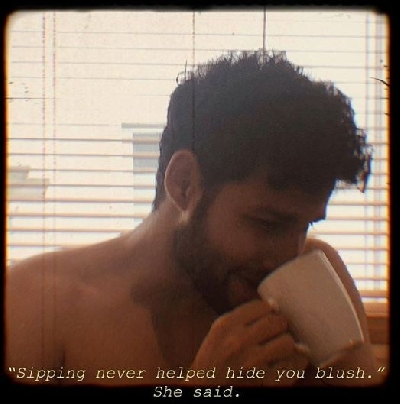 When shirtless Siddhant 'shyly' sipped on hot chocolate.