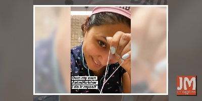 Lockdown diaries: Hina Khan does her own eyebrows at home