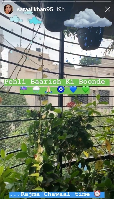 Sara Ali Khan gorges on 'rajma chawal' to welcome Mumbai rains.