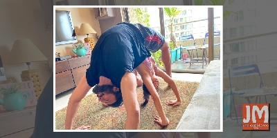 Rajniesh Duggal celebrates Yoga Day with daughter