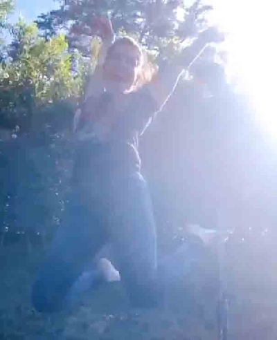 Sunny Leone happily jumps on a trampoline in new video.