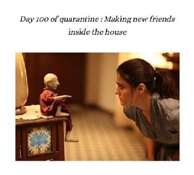 Kajol finds new friends at home.