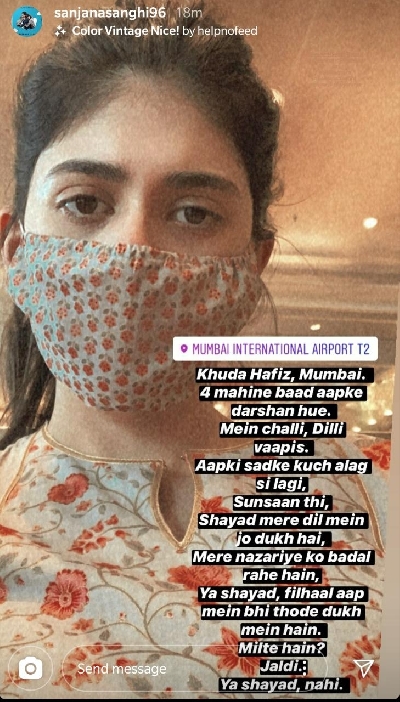 Sushant's 'Dil Bechara' co-star Sanjana pens cryptic ode to Mumbai.