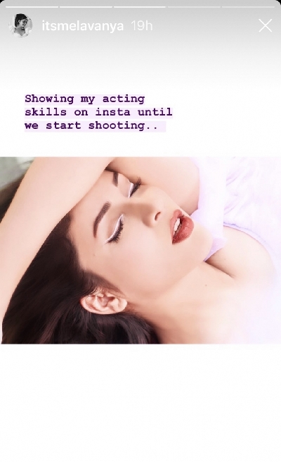Lavanya flaunts acting skills on social media until shooting starts.