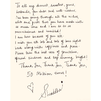 Shraddha Kapoor thanks her fans through handwritten note in three languages!