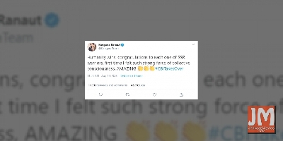 Kangana Ranaut: 'Congratulations to each one of SSR warriors'