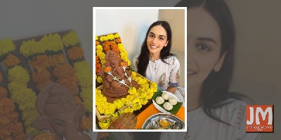 Manushi Chhillar brings Ganpati Bappa home for the first time