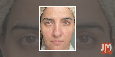 Shruti Seth in extreme close-up, sans make-up