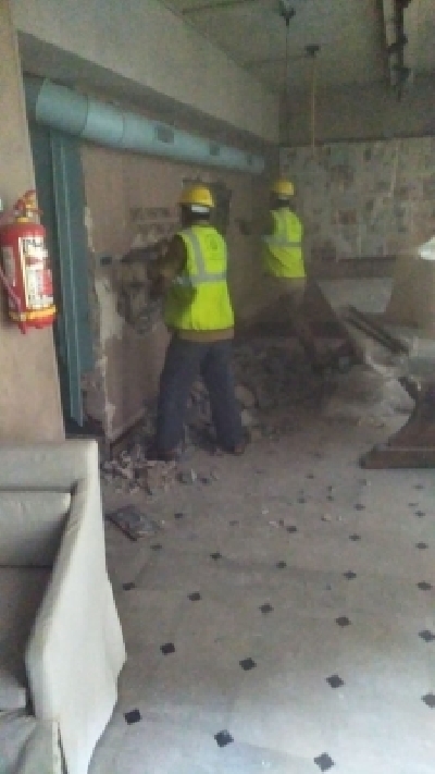 Mumbai: The BrihanMumbai Municipal Corporation (BMC) carries out demolition of unauthorised modifications/extensions at the Bandra office of Bollywood actress Kangana Ranaut in Mumbai on Sep 9, 2020. (Photo: IANS)