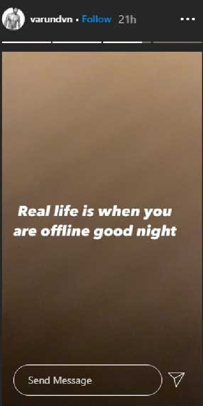 Varun Dhawan's word of wisdom: Real life is when you are offline.