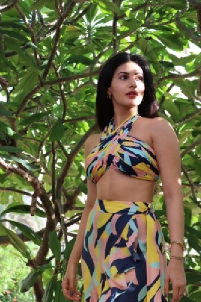 Amyra Dastur strikes a boho pose in the garden.