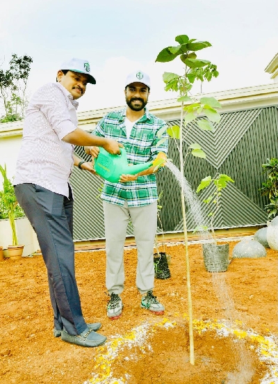 Ram Charan participated in Green India challenge.