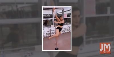 Shama Sikander learns pole dance in Dubai
