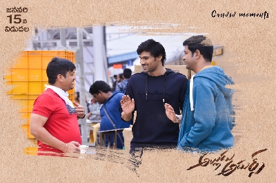 Alludu adhurs working stills.