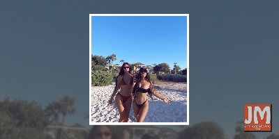 Kim and Kourtney, two of a kind share two-piece thunder