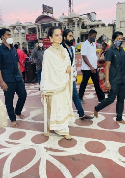 Kangana Ranaut visits Lord Jagannath temple in Puri.(photo:TWITTER)