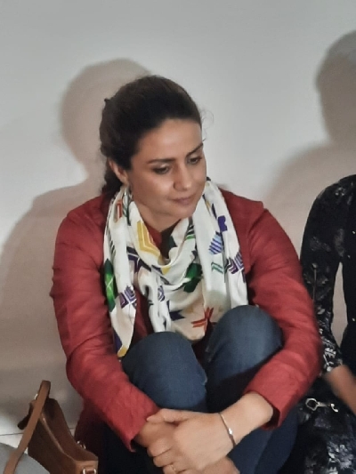 Actress Gul Panag at Ghazipur border.