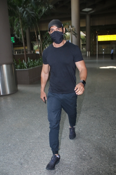 Mumbai: John Abraham spotted at Airport Departure on Tuesday 23rd February 2021. (Photo: IANS)