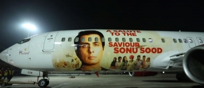 Sonu Sood gets aircraft livery: Wish my parents were here to see it.(photo:Instagram)