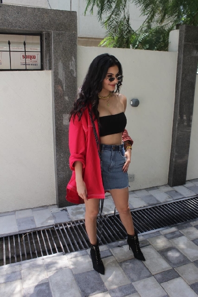 Mumbai: Amyra Dastur Movie Promotion T-Series Office On Monday 22 March, 2021. (Photo: IANS)