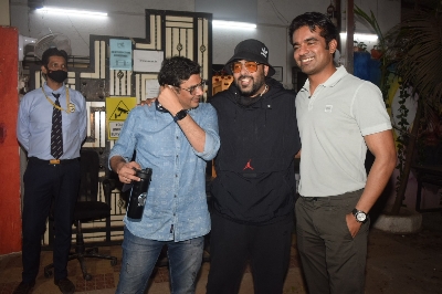 Mumbai: Badshah & Mukesh Chhabra Spotted at Mukesh Chhabra Office In Andheri On Sunday 21 March, 2021. (Photo: IANS)