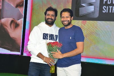 Nitin, Keerhi Suresh acted Rang De Movie Pre Release Event held at Rajahmundry of Andhra Pradesh(Photo: IANS)