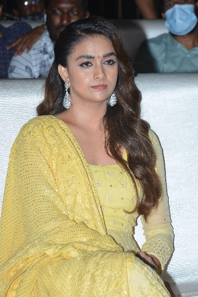 Nitin, Keerhi Suresh acted Rang De Movie Pre Release Event held at Rajahmundry of Andhra Pradesh(Photo: IANS)