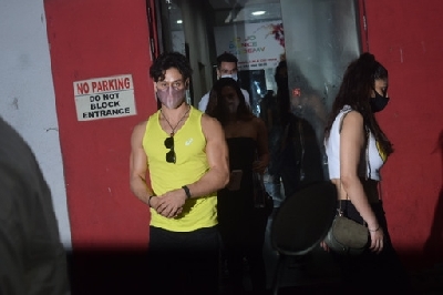 Mumbai: Tiger Shroff and Disha Patani spotted at PVR in Juhu On Thursday 01st April, 2021. (Photo: IANS)