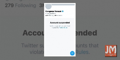 Twitter suspends Kangana's a/c; actress says have many platforms to raise my voice