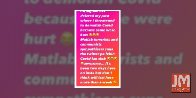 Kangana: Instagram has deleted my post where I threatened to demolish Covid