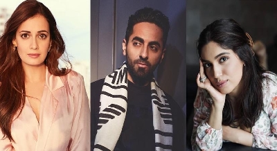 Ayushmann Khurrana, Bhumi Pednekar and Dia Mirza join #jaagore.(photo:IANSLIFE)