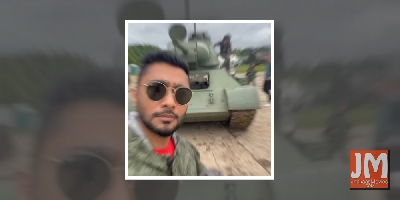 Zaid Darbar posts clip of Russian war tank tour with Gauahar