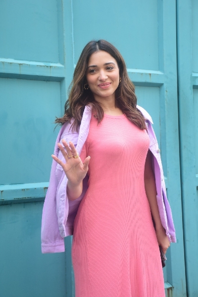 Mumbai: Tamanna Bhatia spotted at Maddock office in Santacruz on Tuesday August 03, 2021.(Photo: Sanjay Tiwari/IANS)