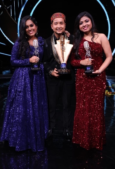 Pawandeep Rajan wins the 'Indian Idol 12' trophy.