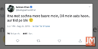 Salman's cryptic tweet hints at Eid 2020 release for 'Kick 2'