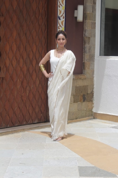 Mumbai: Yami Gautam Spotted Promoting Bhoot Police Movie at Sun n Sand Juhu on Wednesday, September 01, 2021.(Photo: Sanjay Tiwari/IANS)