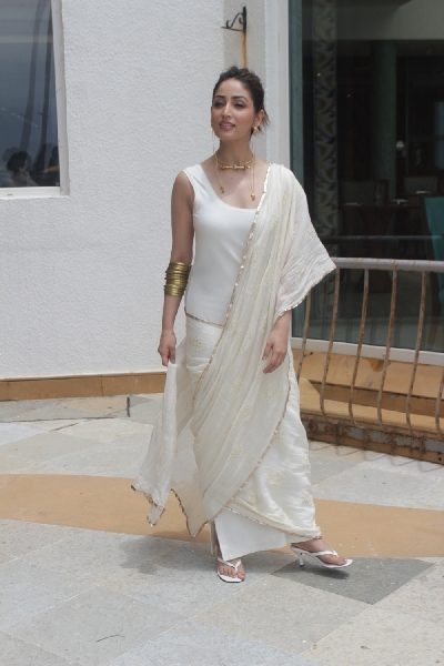Mumbai: Yami Gautam Spotted Promoting Bhoot Police Movie at Sun n Sand Juhu on Wednesday, September 01, 2021.(Photo: Sanjay Tiwari/IANS)