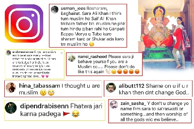 Mumbai: Actress Divya Dutta offers prayers to Lord Ganesha during Ganesh Chaturthi celebrations, in Mumbai on Sep 3, 2019. (Photo: IANS)