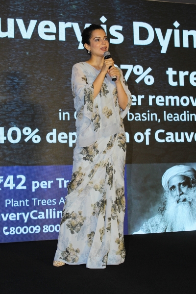 Mumbai: Actress Kangana Ranaut at "Cauvery Calling" campaign in Mumbai, on Sep 5, 2019. (Photo: IANS)