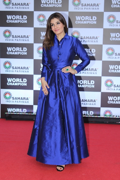 Mumbai: Actress Raveena Tandon at PV Sindhu's felicitation ceremony organised by Sahara Group in Mumbai on Sep 8, 2019. (Photo: IANS)