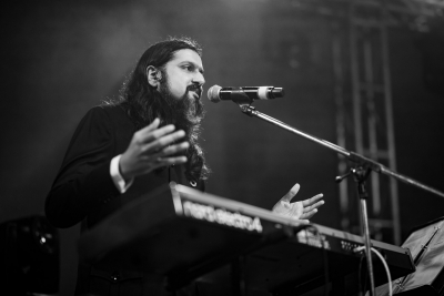 Ricky Kej during his address at the UN