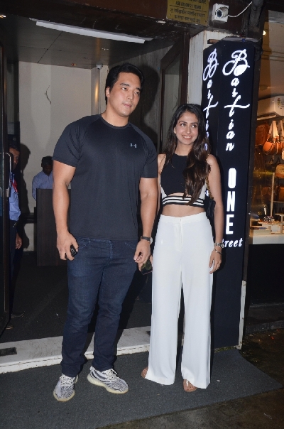Mumbai: Actors Rinzing Denzongpa and Malvika Raaj seen at Bandra in Mumbai on Sep 8, 2019. (Photo: IANS)