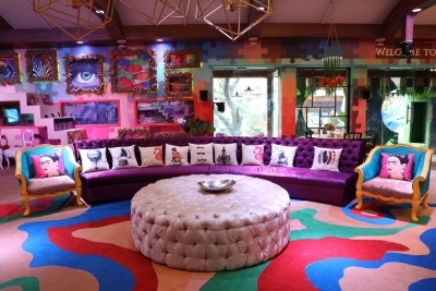 Big Boss House - living area. Art director Omung Kumar, who has been designing the set for the reality show 