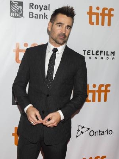 TORONTO, Sept. 9, 2018 (Xinhua) -- Actor Colin Farrell poses for photos before the premiere of the film 