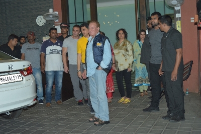 Mumbai: Writer Salim Khan with son Sohail Khan at the wedding anniversary party of his daughter Arpita Khan and son-in-law Aayush Sharma in Mumbai on Nov 18, 2019. (Photo: IANS)
