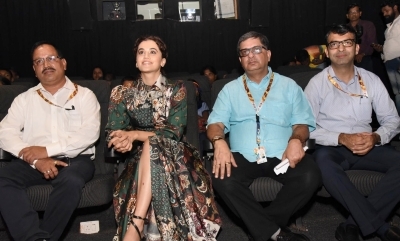 Panaji: Actress Taapsee Pannu, Festival Director Chaitanya Prasad, CEO ESG Amit Satija, at the screening of film ÃƒÂƒÃ‚Â¢ÃƒÂ‚Ã‚Â€ÃƒÂ‚Ã‚Â˜Lage Raho Munna BhaiÃƒÂƒÃ‚Â¢ÃƒÂ‚Ã‚Â€ÃƒÂ‚Ã‚Â™, during the 50th International Film Festival of India (IFFI-2019) in Panaji, Goa on Nov 23, 2019. (Photo: IANS/PIB)